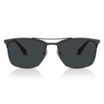 Troy TR2281 Matte Black Rectangular Metal Sunglasses